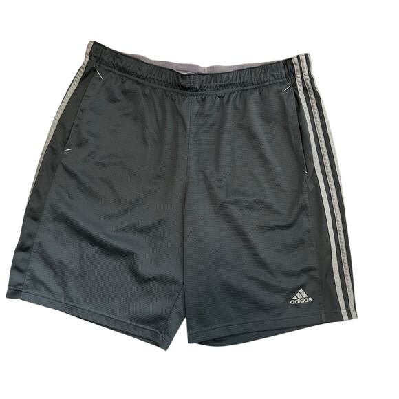Adidas Climalite Men’s Black Grey 3-Stripe Performance Shorts XL / 4XO - Picture 1 of 9